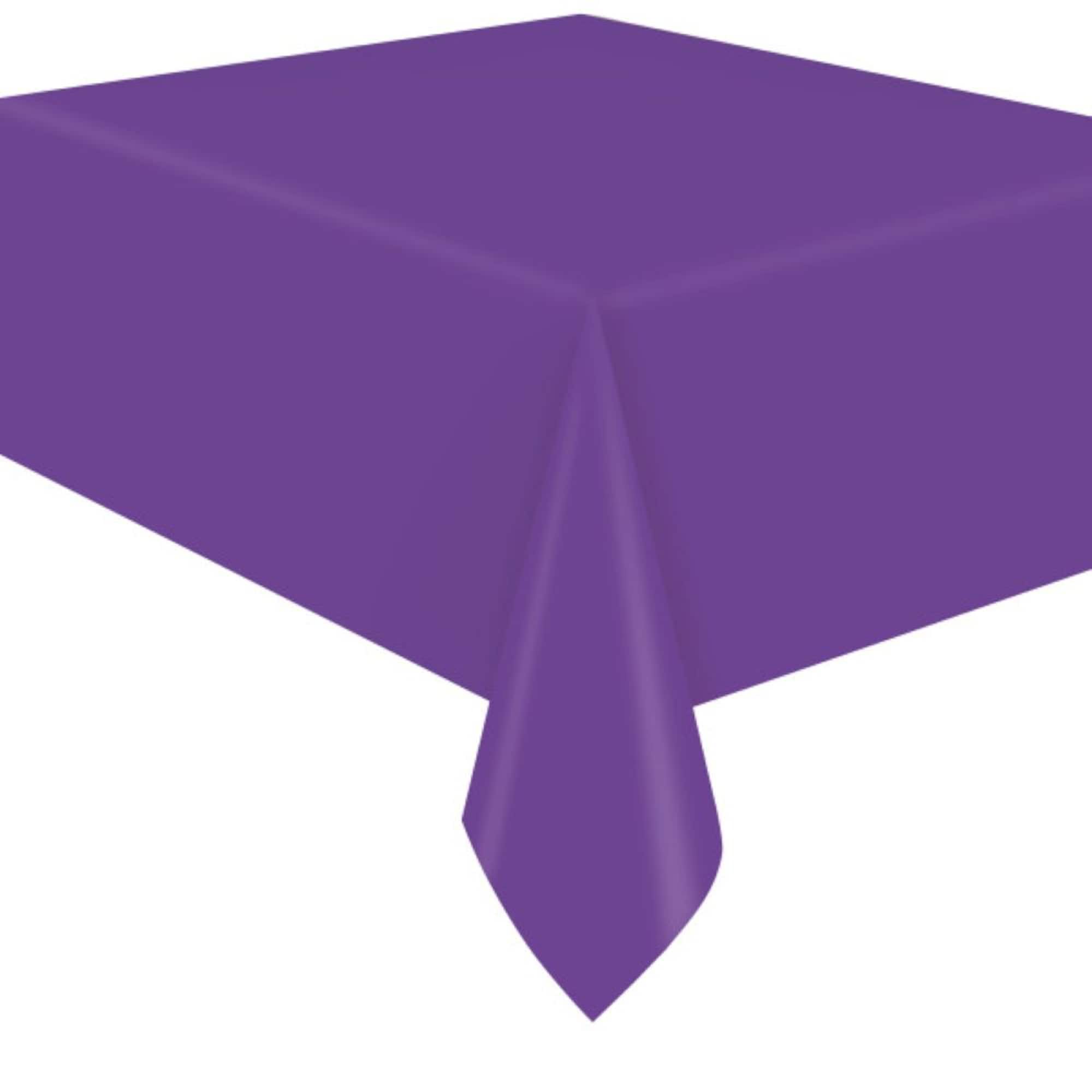 54" x 84" Purple Plastic Table Cover
